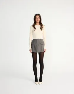 Sherin Mini Skirt (Slate)