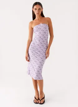 Keila Strapless Midi Dress - Lavender Meadow