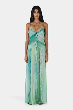 Laila Silk Maxi Dress Aura