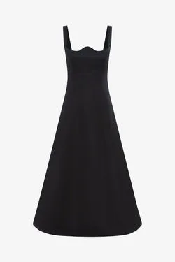 Odette Midi Dress - Ebony