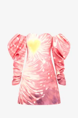 Gemma Off Shoulder Bustier Mini Dress - Afterglow Print