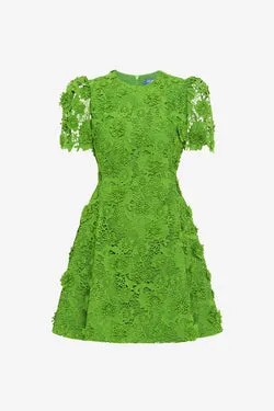 Elyse Lace Short Sleeve Mini Dress - Fern