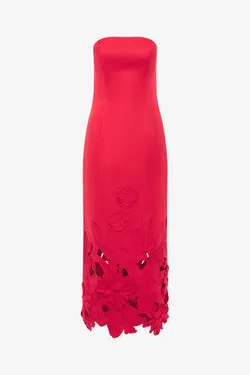 Rayna Appliqué Bustier Maxi Dress - Rosa