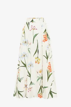 Rhiannan Skirt - Botanical Print in Snow
