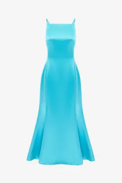 Regina Wool Blend Midi Dress - Aqua