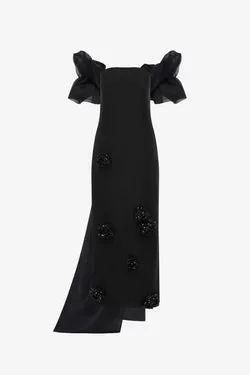 Rayna Maxi Dress & Cape Set - Ebony