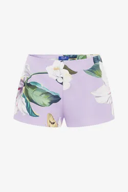 Olivianne Shorts - Lily Blossom Print in Lilac