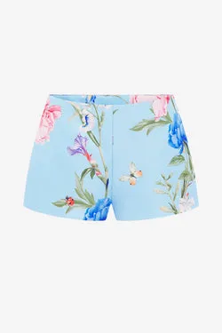 Olivianne Shorts - Garden Print in Baby Blue