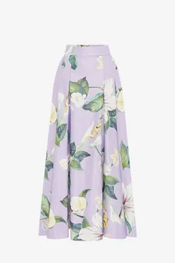 Rhiannan Skirt - Lily Blossom Print in Lilac