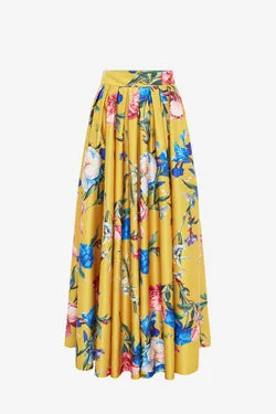 Reinette Skirt - Garden Print in Mustard