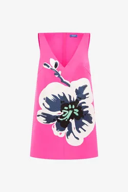 Kaelyn V Neck Mini Dress - Orchid Print