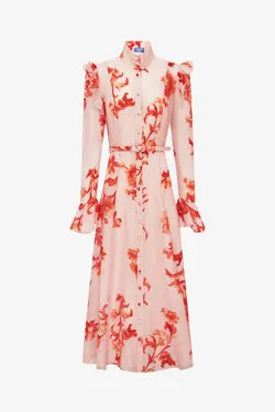 Katrina Butterfly Sleeve Midi Dress - Magnolia Print