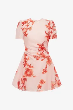 Elyse Short Sleeve Mini Dress - Magnolia Print