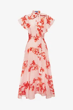 Elsie Flutter Sleeve Midi Dress - Magnolia Print