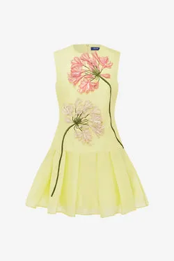 Petra Appliqué Mini Dress - Agapanthus Print