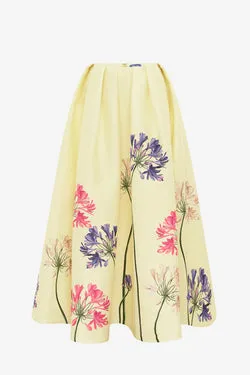 Victoria Puff Maxi Skirt - Agapanthus Print