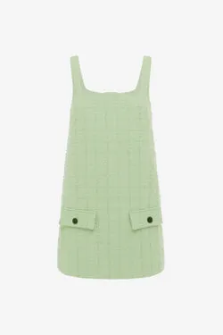 Kira Tweed Mini Dress - Caledon Green