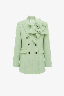 Jazlyn Tweed Blazer - Caledon Green