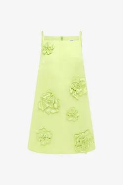 Leia Petal Mini Dress - Chartreuse