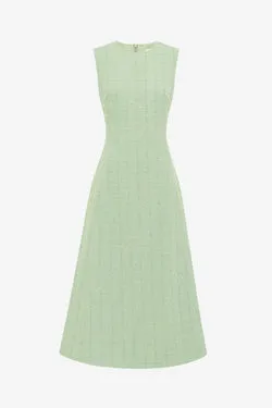 Cleo Tweed Midi Dress - Caledon Green