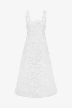 Odette Lace Midi Dress - Snow