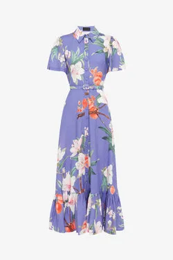 Becca Short Sleeve Midi Dress - Lavish Print in Moonlight