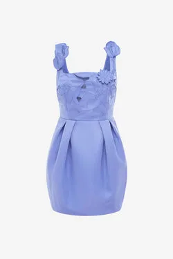 Piper Appliqué Bell Shape Mini Dress - Moonlight