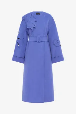 Celestine Appliqué Wool Coat - Moonlight