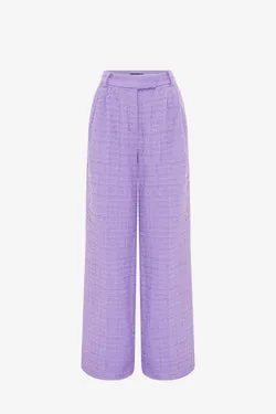 Elisha Tweed Wide Leg Pants - Violet