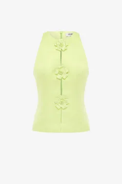 Amelia Petal Top - Chartreuse
