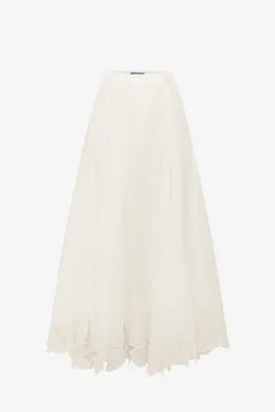 Leila Appliqué Midi Skirt - Snow