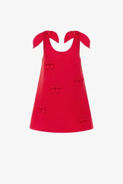 Harper Bow Mini Dress - Vermilion