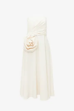 Ivanna Rose Bustier Midi Dress - Vanilla