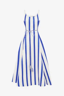Serafina Striped Maxi Dress - Navy