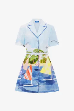 Brigitte Mini Dress - Nautical Print