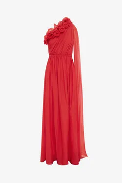 Jenni One Shoulder Maxi Dress - Scarlet