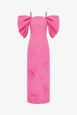 Arabella Appliqué Maxi Dress - Pink