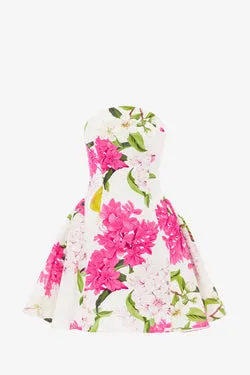 Reese Bustier Mini Dress - Floral Pear Print