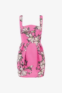 Piper Mini Dress - Pink Magnolia Print