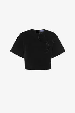 Indie Velvet Sleeve Top - Ebony