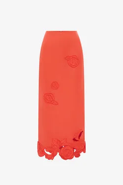 Kyra Appliqué Maxi Skirt - Saffron