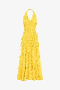 Juliette Lace Halterneck Maxi Dress - Sunshine