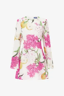 Suzanne Bell Sleeve Mini Dress - Floral Pear Print