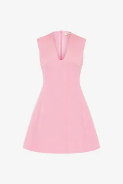 Briana V Neck Mini Dress - Flamingo