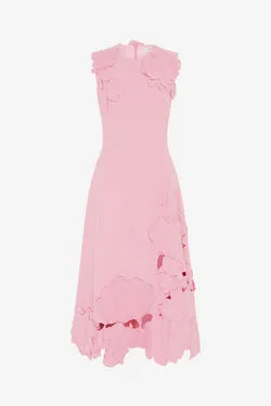 Cleo Appliqué Sleeveless Midi Dress - Flamingo