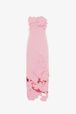 Rayna Appliqué Bustier Maxi Dress - Flamingo