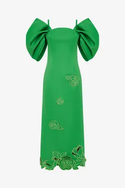 Arabella Appliqué Maxi Dress - Verdant