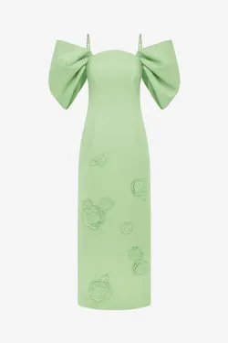 Arabella Appliqué Maxi Dress - Juniper Green