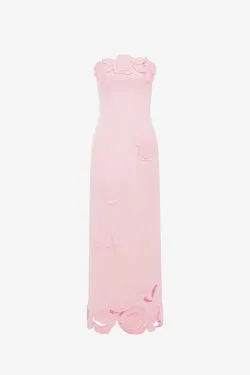 Rayna Appliqué Bustier Maxi Dress - Blush Pink