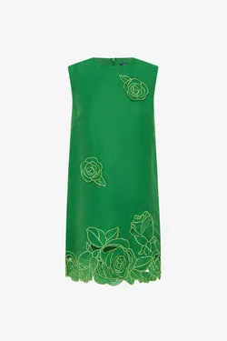 Yvonne Appliqué Mini Dress - Verdant
